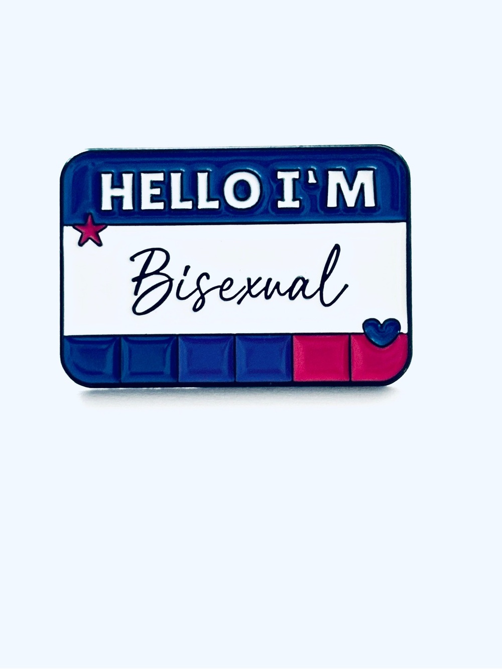 Hello I'm Bisexual Unisex Enamel Name Badge Pin - NWT